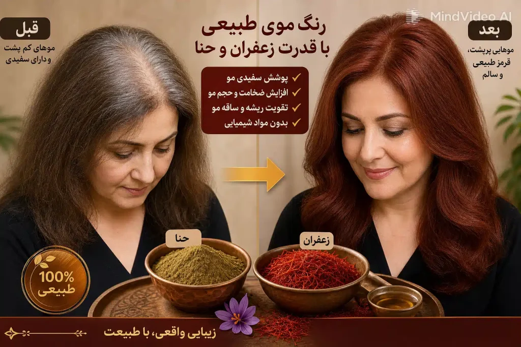 رنگ مو با حنا و زعفران