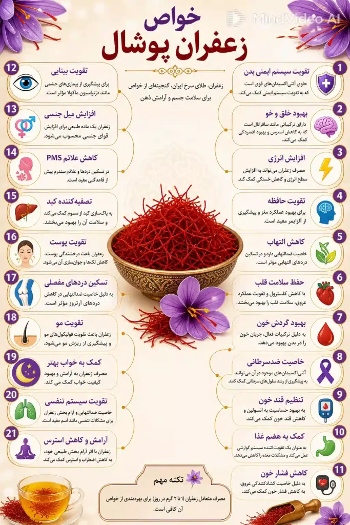 خواص زعفران پوشال